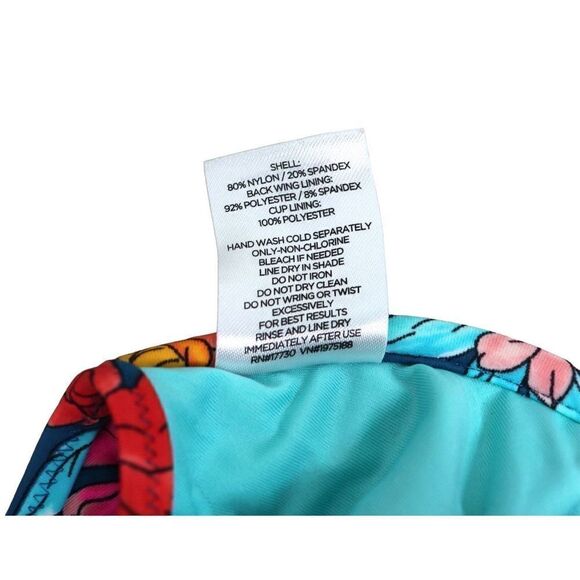 Shade & Shore 36B High Thigh Green Floral 1pc Swim Lined Swimsuit S-M - Picture 6 of 9